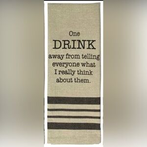 Humorous Beige and Black Kitchen Towel
